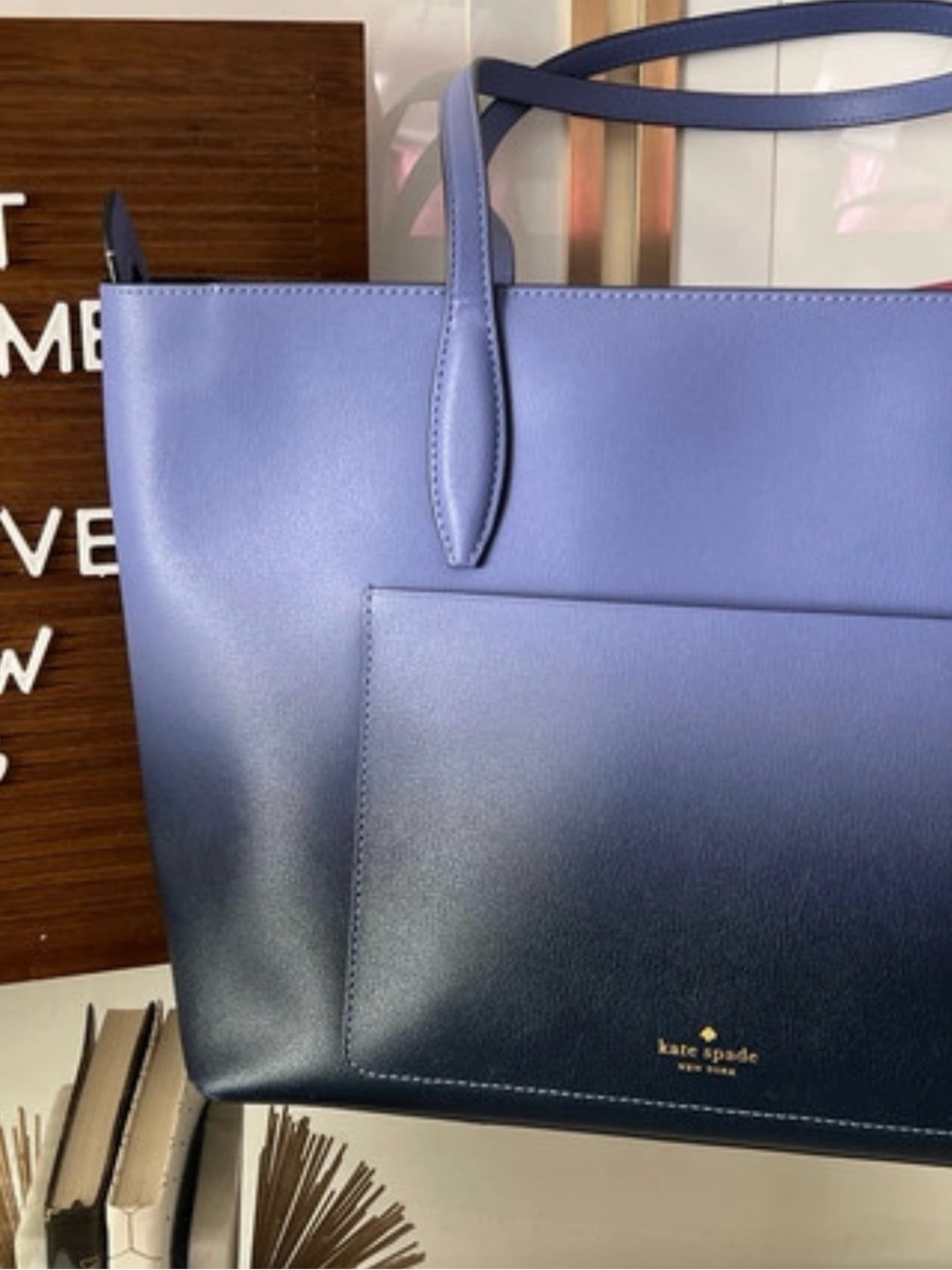 kate spade Ombre Blue Leather Tote